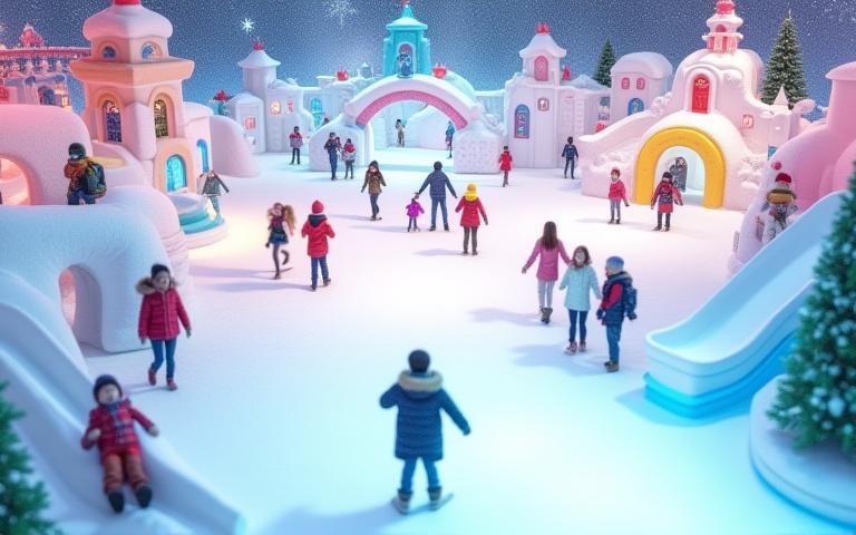 Snapshot of the snow park area attractions